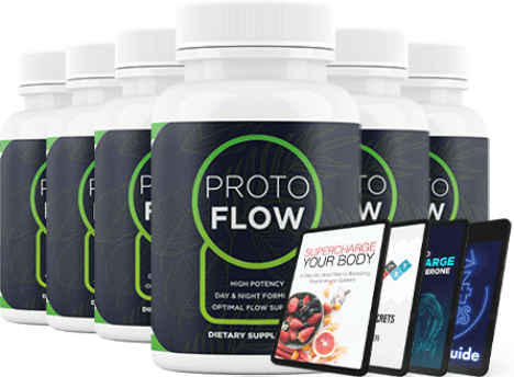 Protoflow final offer showing supplement bottles with bonus guides in complete bundle